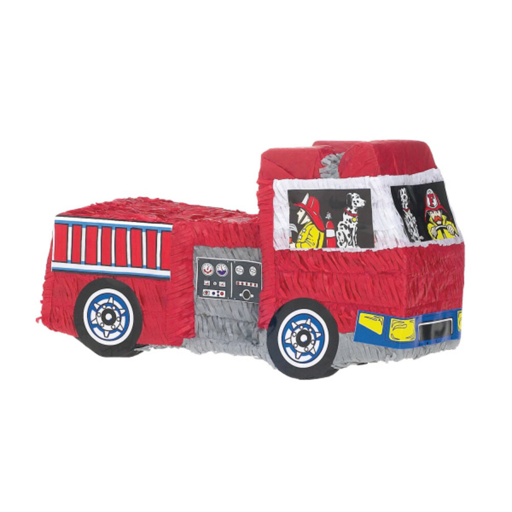 Amscan Piñata camion de pompiers 3D avec chien 50 x 28,5 x 17,7 cm