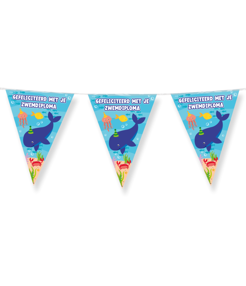 Paper Dreams Flaggengirlande mit Schwimmdiplommotiv, 10 m | pro Stück