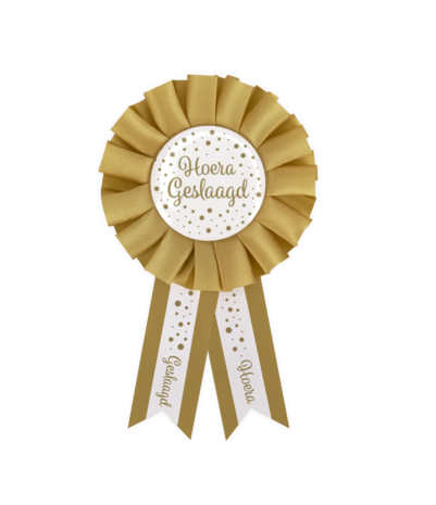 Paper Dreams Hooray Passed Rosette White/Gold 14cm | per piece