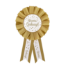 Paper Dreams Hooray Passed Rosette White/Gold 14cm | per piece Paper Dreams Hooray Passed Rosette White/Gold 14cm | per piece