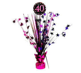 Amscan Tischdekoration „40 Jahre Funkelndes Rosa“ | 46 cm