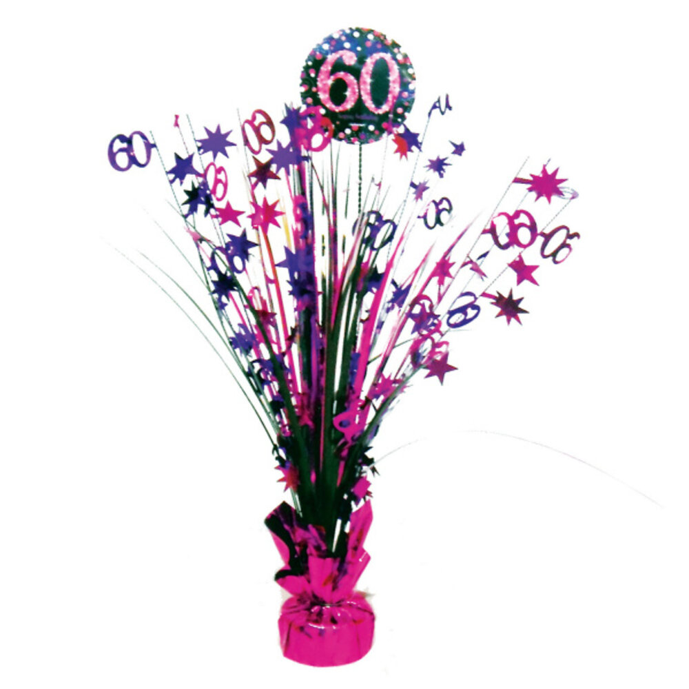 Amscan Décoration de table 60 ans Rose scintillant | 46 cm