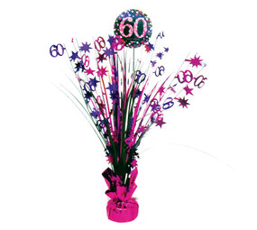 Amscan Tischdekoration „60 Jahre Funkelndes Rosa“ | 46 cm