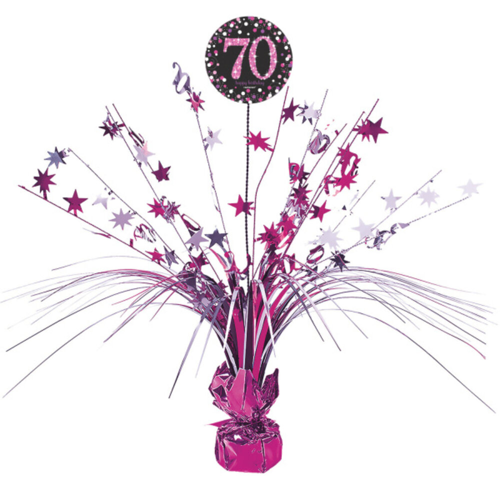 Amscan Tafeldecoratie 70 jaar Sparkling Roze | 46cm Amscan Tafeldecoratie 70 jaar Sparkling Roze | 46cm