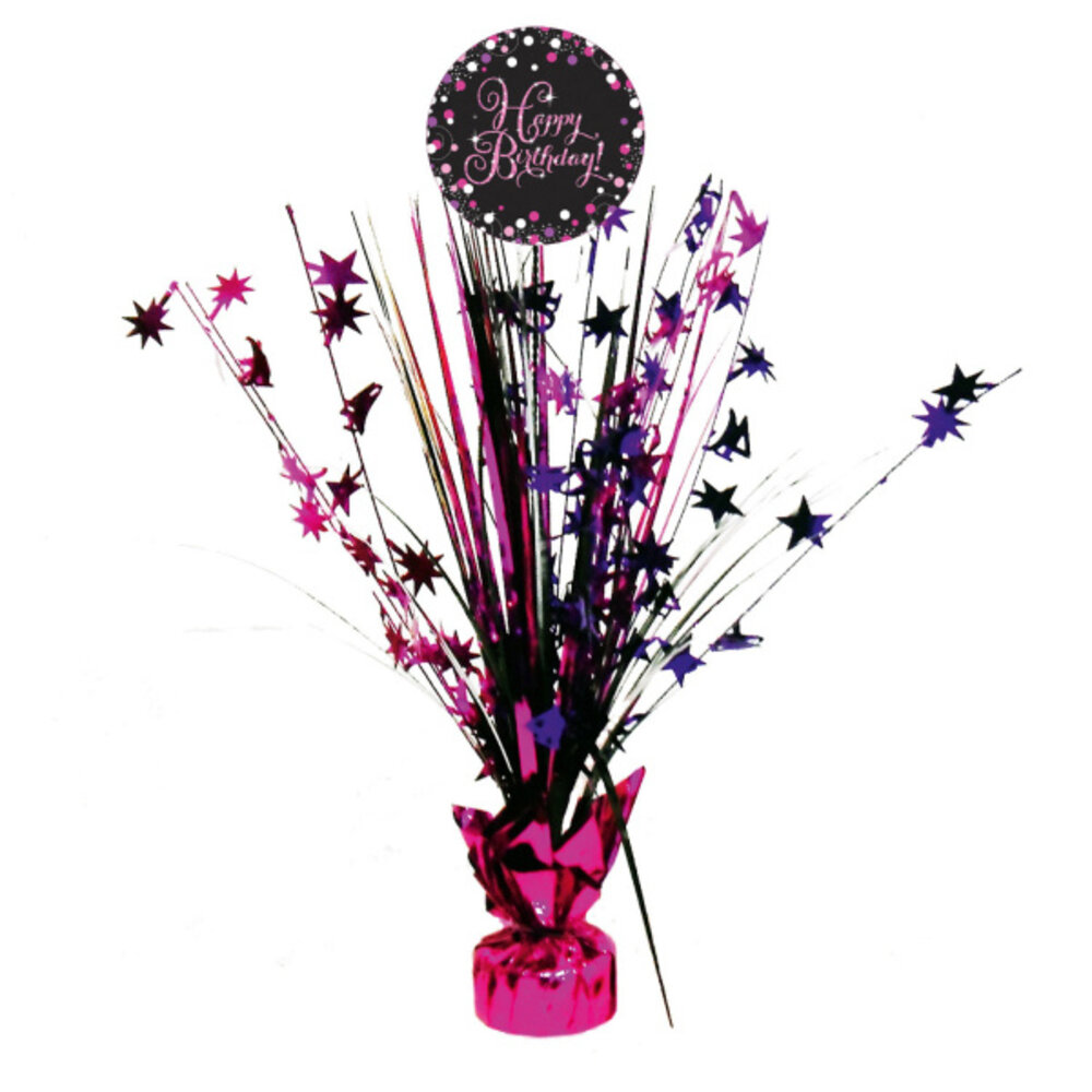 Amscan Table Decoration Happy Birthday Sparkling Pink | 46cm
