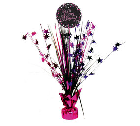 Amscan Décoration de table Joyeux anniversaire rose pailleté | 46 cm