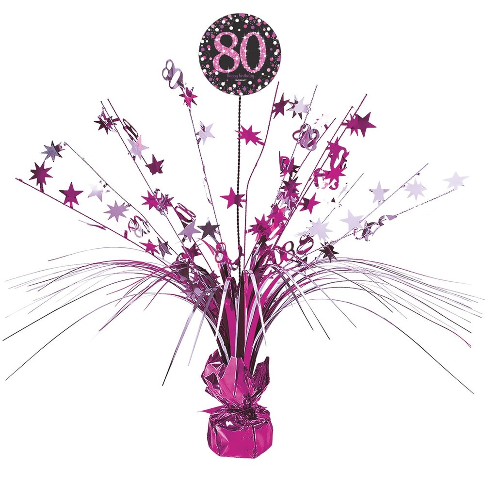 Amscan Table Decoration 80 Years Sparkling Pink | 46cm