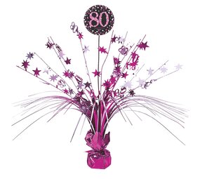 Amscan Table Decoration 80 Years Sparkling Pink | 46cm