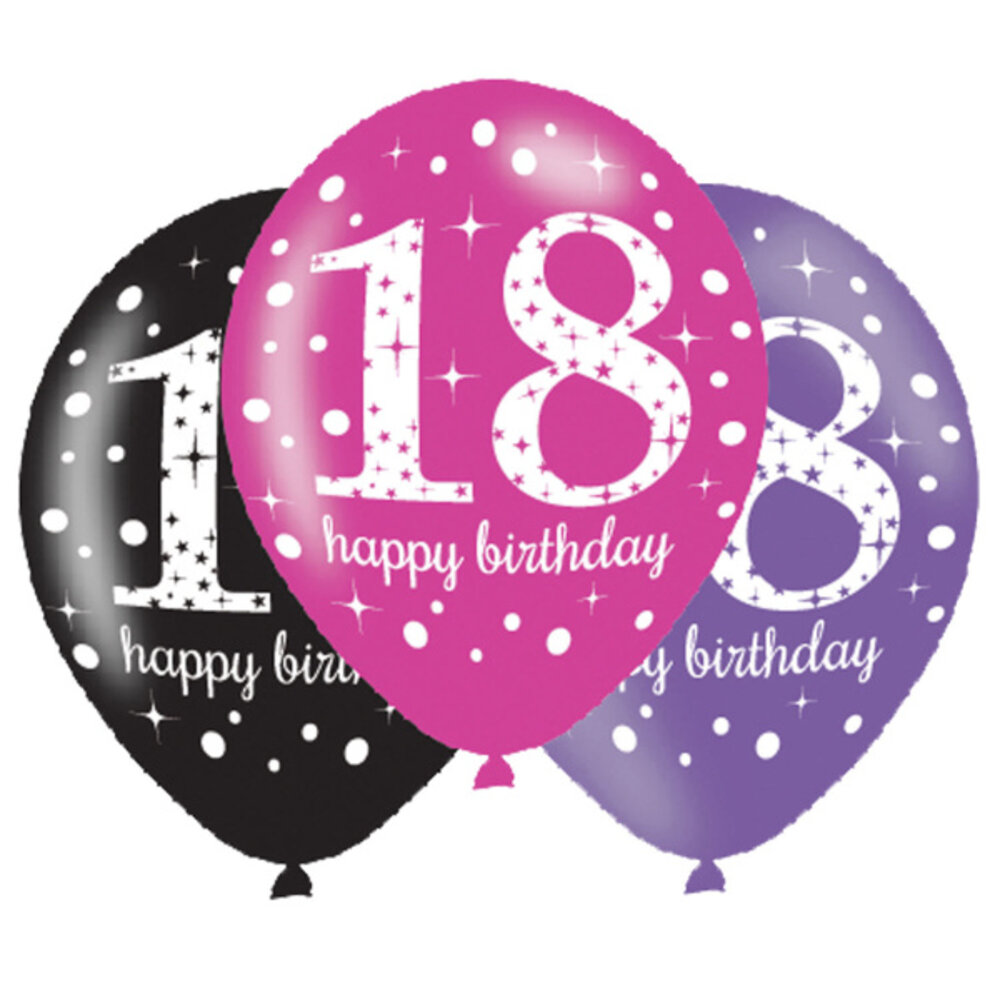 Amscan Ballons rose pailleté pour 18e anniversaire, 27,5 cm | 6 pièces