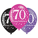 Amscan 70. Geburtstagsballons, glitzernd rosa, 27,5 cm | 6 Stück