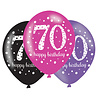 Amscan Ballons rose pailleté pour 70e anniversaire, 27,5 cm | 6 pièces Amscan Ballons rose pailleté pour 70e anniversaire, 27,5 cm | 6 pièces