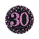 Amscan 30 Years Happy Birthday Sparkling Pink Plates 23cm | 8 pieces