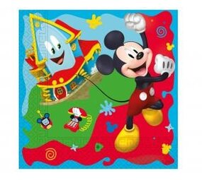 Procos Party Mickey Rock The House Servetten 33x33cm | 20 stuks Procos Party Mickey Rock The House Servetten 33x33cm | 20 stuks