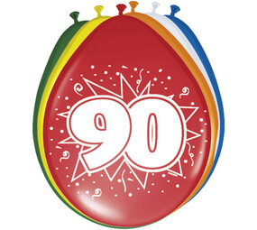 Folat Ballons pour 90e anniversaire, 30 cm | 8 pièces