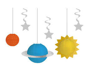 Amscan Hangdecoratie Ruimte, Kosmos & Space  | 6 Stuks Amscan Hangdecoratie Ruimte, Kosmos & Space  | 6 Stuks