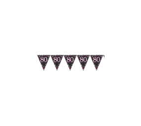 Amscan Flaggengirlande 80 Glitzernd Schwarz-Pink 4 m | pro Stück