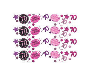 Amscan Confetti 70 Years Sparkling Black-Pink | 34 grams