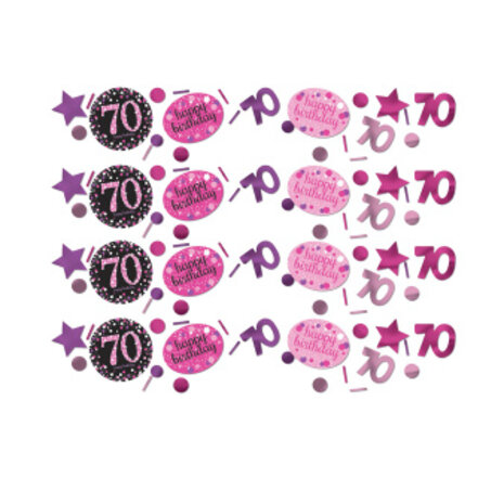 Amscan Confetti 70 Years Sparkling Black-Pink | 34 grams
