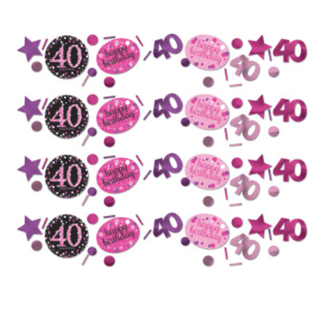 Amscan Confetti 40 Years Sparkling Black-Pink | 34 grams