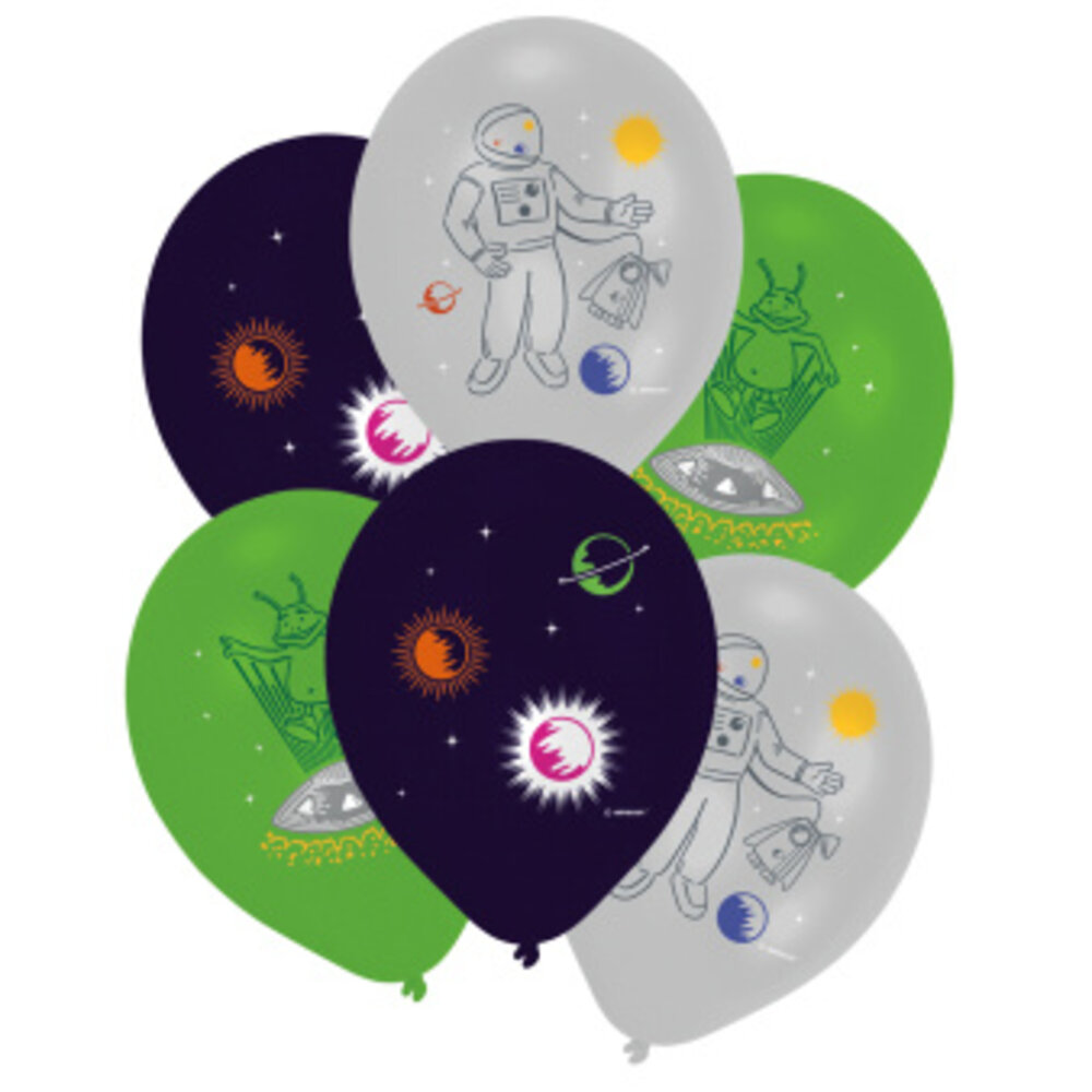 Amscan Ballonnen Ruimte, Kosmos & Space 28cm | 6 Stuks Amscan Ballonnen Ruimte, Kosmos & Space 28cm | 6 Stuks