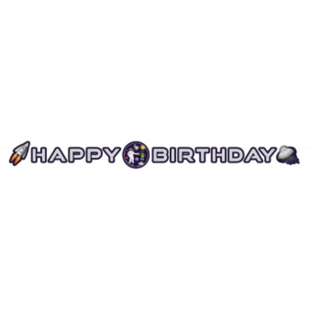 Amscan Letterslinger Happy Birthday Ruimte, Kosmos & Space 192x12cm | per stuk Amscan Letterslinger Happy Birthday Ruimte, Kosmos & Space 192x12cm | per stuk