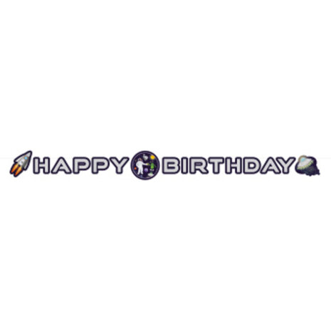 Amscan Letterslinger Happy Birthday Ruimte, Kosmos & Space 192x12cm | per stuk Amscan Letterslinger Happy Birthday Ruimte, Kosmos & Space 192x12cm | per stuk
