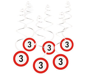 Amscan Construction Ages Hanging Decoration Swirls 50cm | 6 pieces