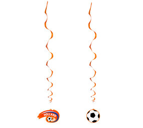 Boland Décoration suspendue de football en spirale Hollande 85 cm | Lot de 2 pièces