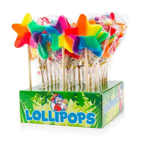 Felko Regenbogenfarbener, sternförmiger Lutscher, 40 Gramm | pro Stück