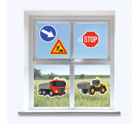 Amscan Construction Window Stickers | 5 pieces