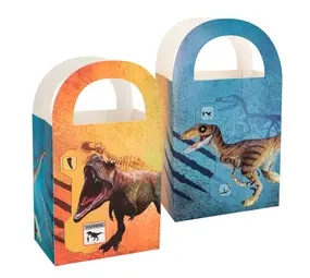 Boland Dino T-Rex Uitdeeldoosjes 15,5x13cm | 4 stuks Boland Dino T-Rex Uitdeeldoosjes 15,5x13cm | 4 stuks