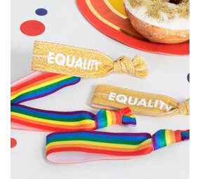 Ginger Ray Elastische Armbänder in Regenbogenfarben und Gold | 5 Stück