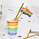 Ginger Ray Goldene Strohhalme mit Regenbogenflagge, 19 cm | 5 Stück