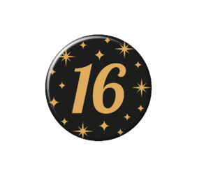 Paper Dreams Button 16 jaar Classy | per stuk Paper Dreams Button 16 jaar Classy | per stuk