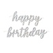 Unique Party Guirlande de lettres « Joyeux anniversaire » argentée pailletée | 84 cm