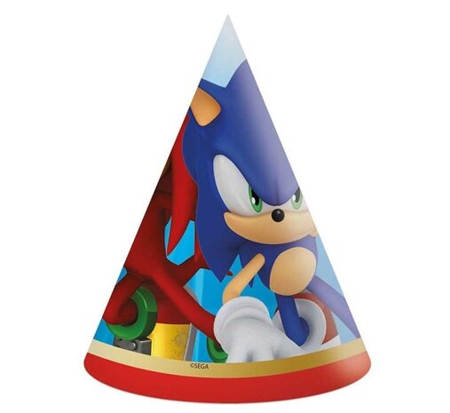 Procos Party Sonic Papieren Hoedjes | per 6 stuks Procos Party Sonic Papieren Hoedjes | per 6 stuks