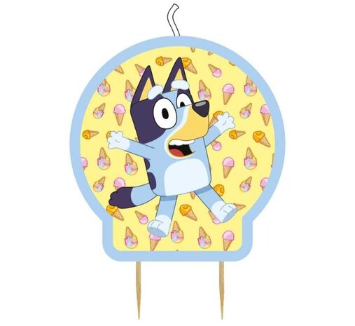 Amscan Bluey Taart Kaars 10cm | per stuk Amscan Bluey Taart Kaars 10cm | per stuk