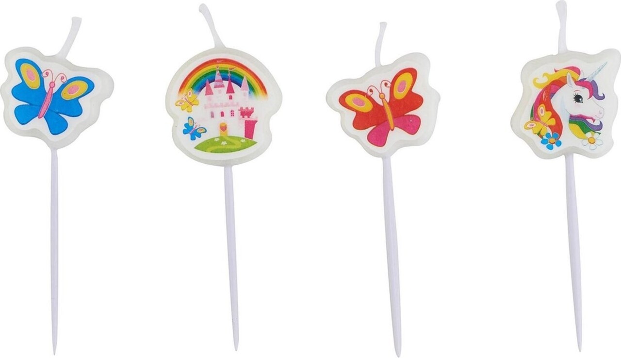 Riethmüller Unicorn Rainbow Cake Candles 7.5cm | 4 pieces
