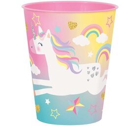 Unique Party Unicorn Hooray Traktatie Beker 295ml | per stuk Unique Party Unicorn Hooray Traktatie Beker 295ml | per stuk