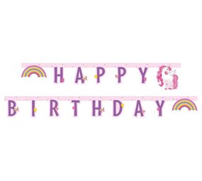 Procos Party Einhorn-Regenbogen-Buchstabengirlande, 185 cm | pro Stück