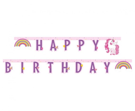 Procos Party Unicorn Rainbow Colors Letter Garland 185cm | per piece