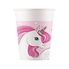 Procos Party Gobelets Licorne Couleurs Arc-en-ciel 200 ml | 8 pièces