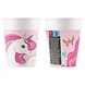 Procos Party Einhorn-Regenbogen-Tassen 200 ml | 8 Stück