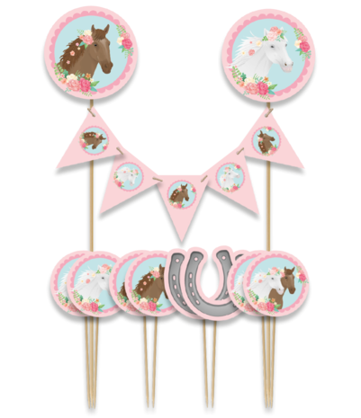 Paper Dreams Sweet Horses Taart Toppers | per stuk Paper Dreams Sweet Horses Taart Toppers | per stuk