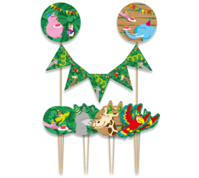 Paper Dreams Jungle Party Taart Toppers | per stuk Paper Dreams Jungle Party Taart Toppers | per stuk