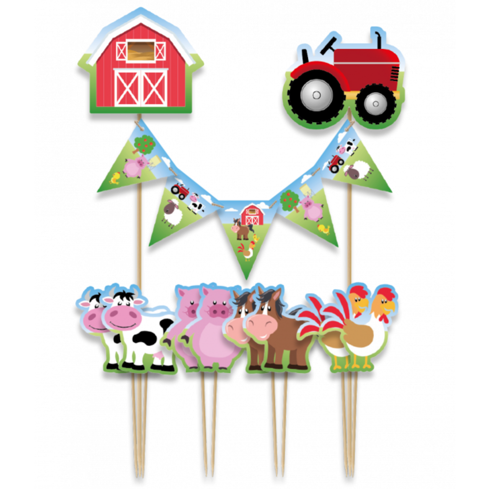 Paper Dreams Décorations pour gâteaux sur le thème de la ferme | à l'unité