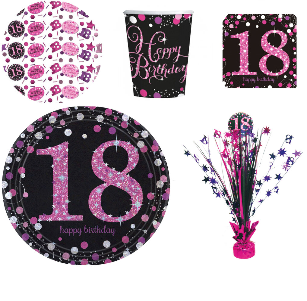 Tuf-Tuf 18 Years Sparkling Pink Table Decoration Package | 34-piece