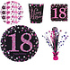 Tuf-Tuf Ensemble de décoration de table rose scintillant pour 18 ans | 34 pièces