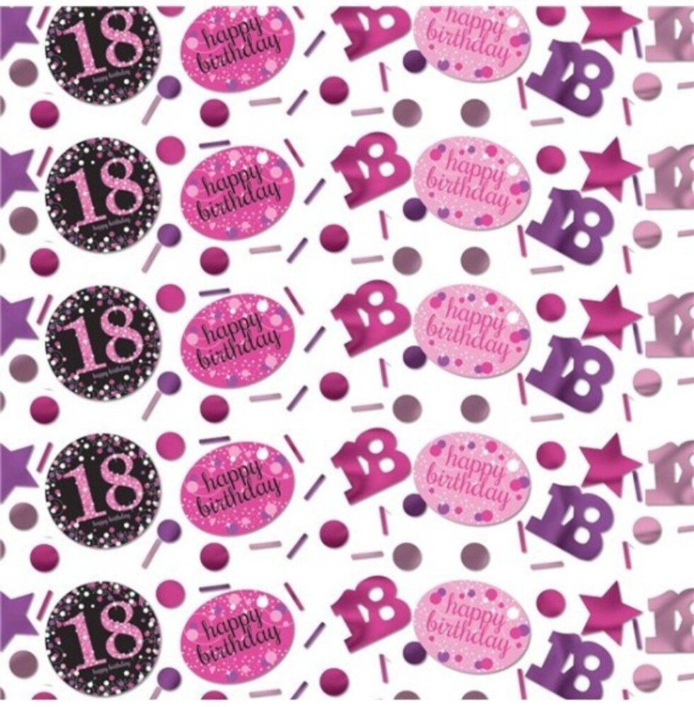 Tuf-Tuf Tischdekorationsset „Funkelndes Rosa“ für 18 Jahre | 34-teilig