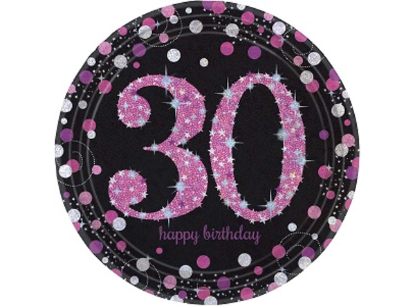 Tuf-Tuf Coffret de décoration de table rose scintillant 30 ans | 34 pièces